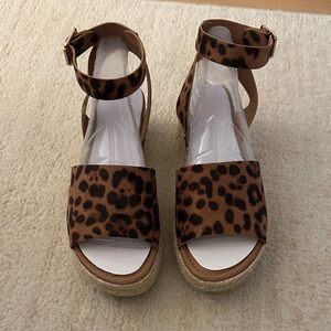 Leopard Print Platform Sandals